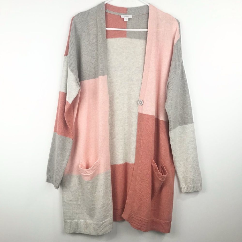 Pure Jill Colorblock Long Cardigan - Picture 2 of 10